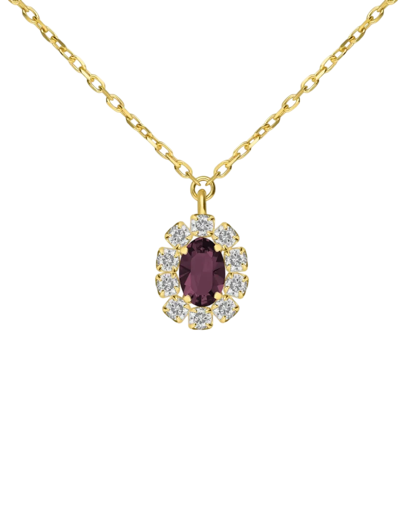 Colar PrataDourada925 Victoria Cruz Cristais Swarovski Forever.