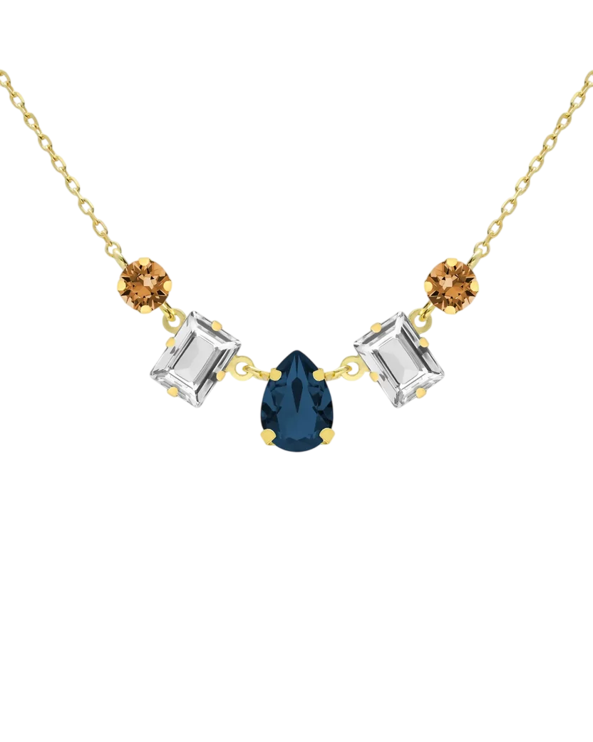 Colar PrataDourada925 Victoria Cruz Cristal Swarovski Eternal.