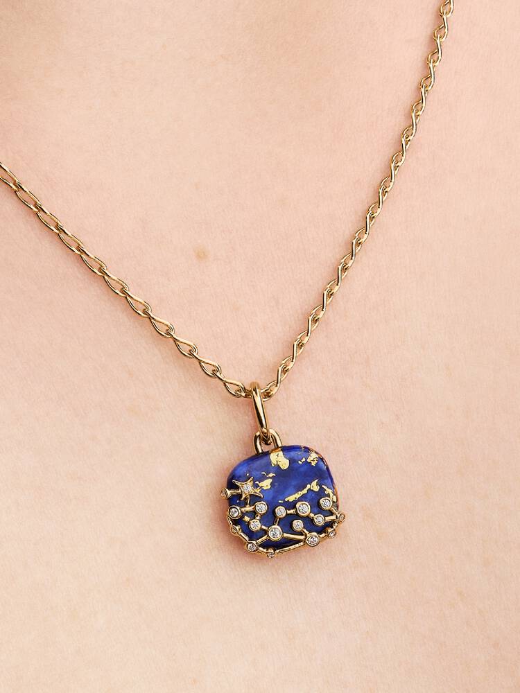 Conta 765040C01 Revestido a Ouro14Kt Pandora Zirconias+LapisLazuli Imitação.