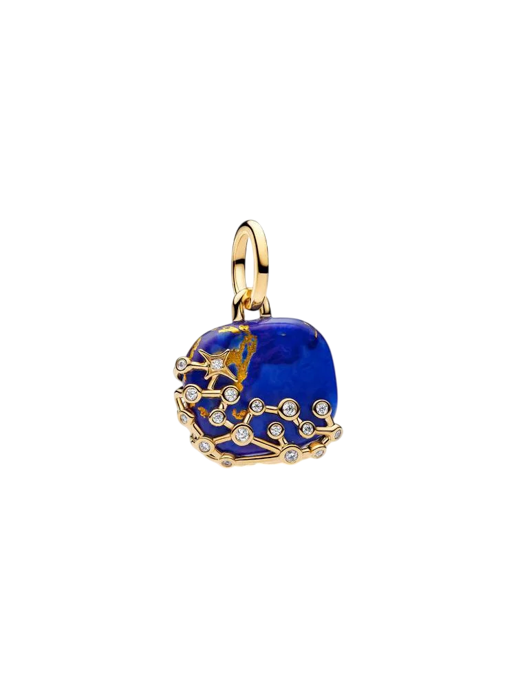 Conta 765040C01 Revestido a Ouro14Kt Pandora Zirconias+LapisLazuli Imitação
