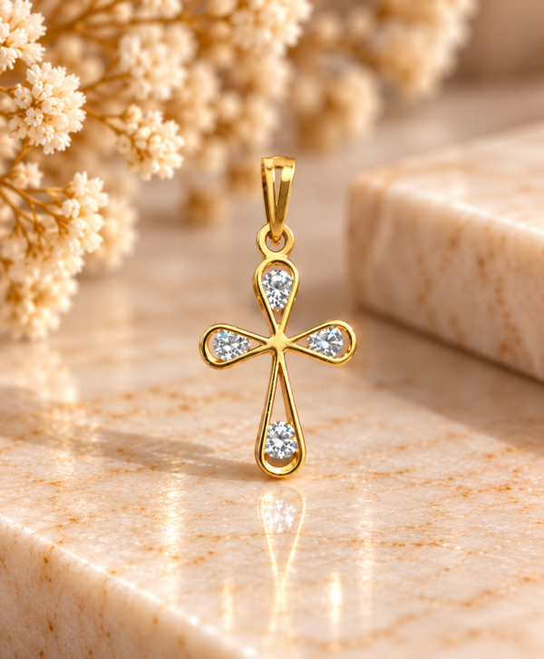 Cruz Zircónias Ouro19.2Kt