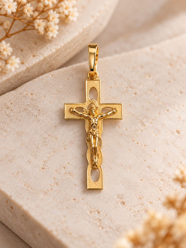 Cruz Com Cristo Ouro 19.2Kt