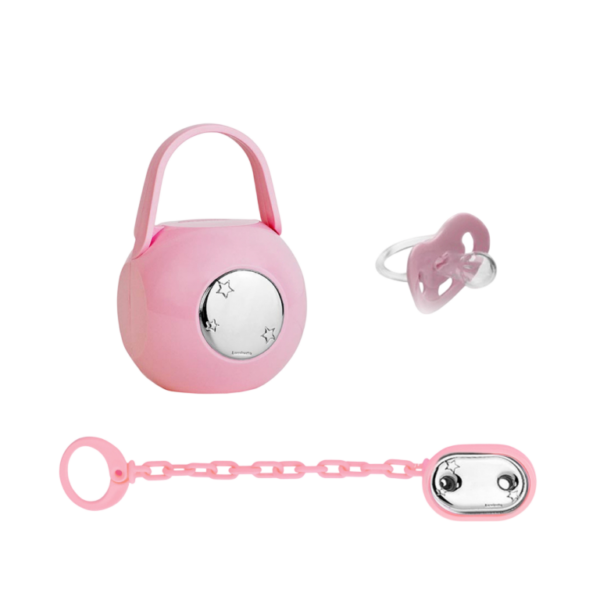 Kit Porta Chupeta Rosa Bilaminado