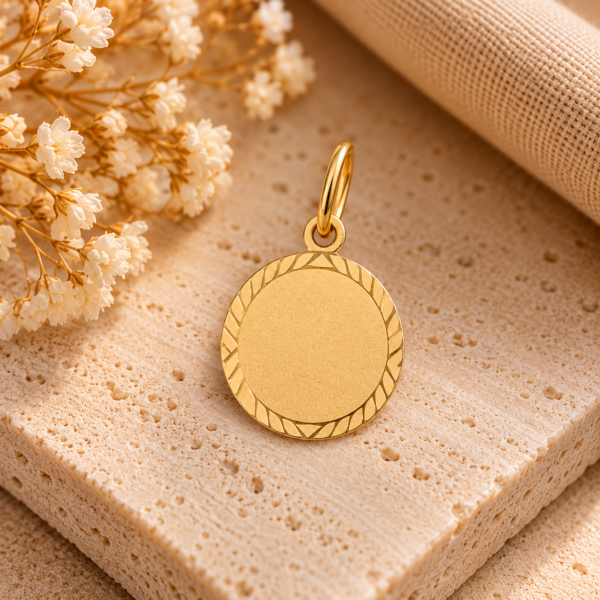 Medalha Chapa Redonda Ouro 19.2Kt