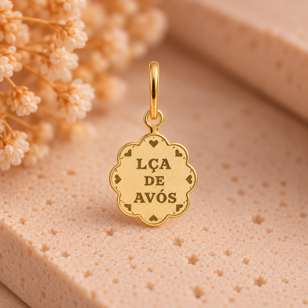 Medalha Lembrança Avós Ouro 19.2Kt