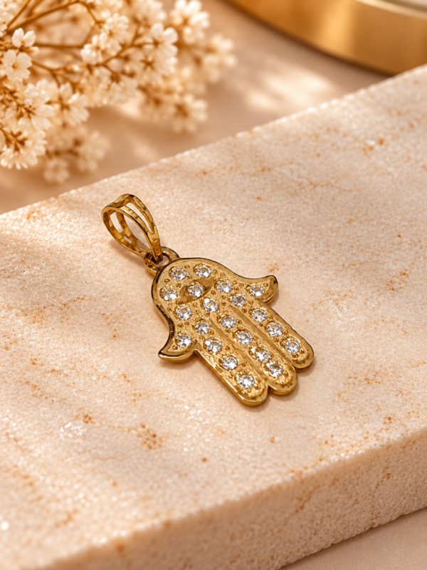 Medalha Hamsa Ouro 19,2Kt