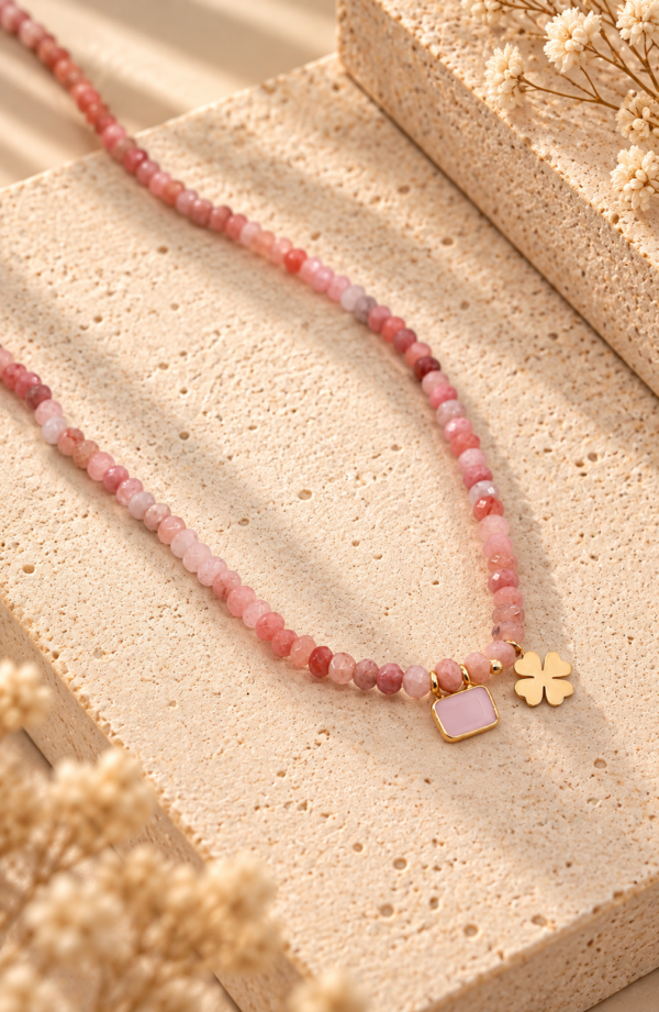 Pulseira / Colar Pedras Naturais Prata