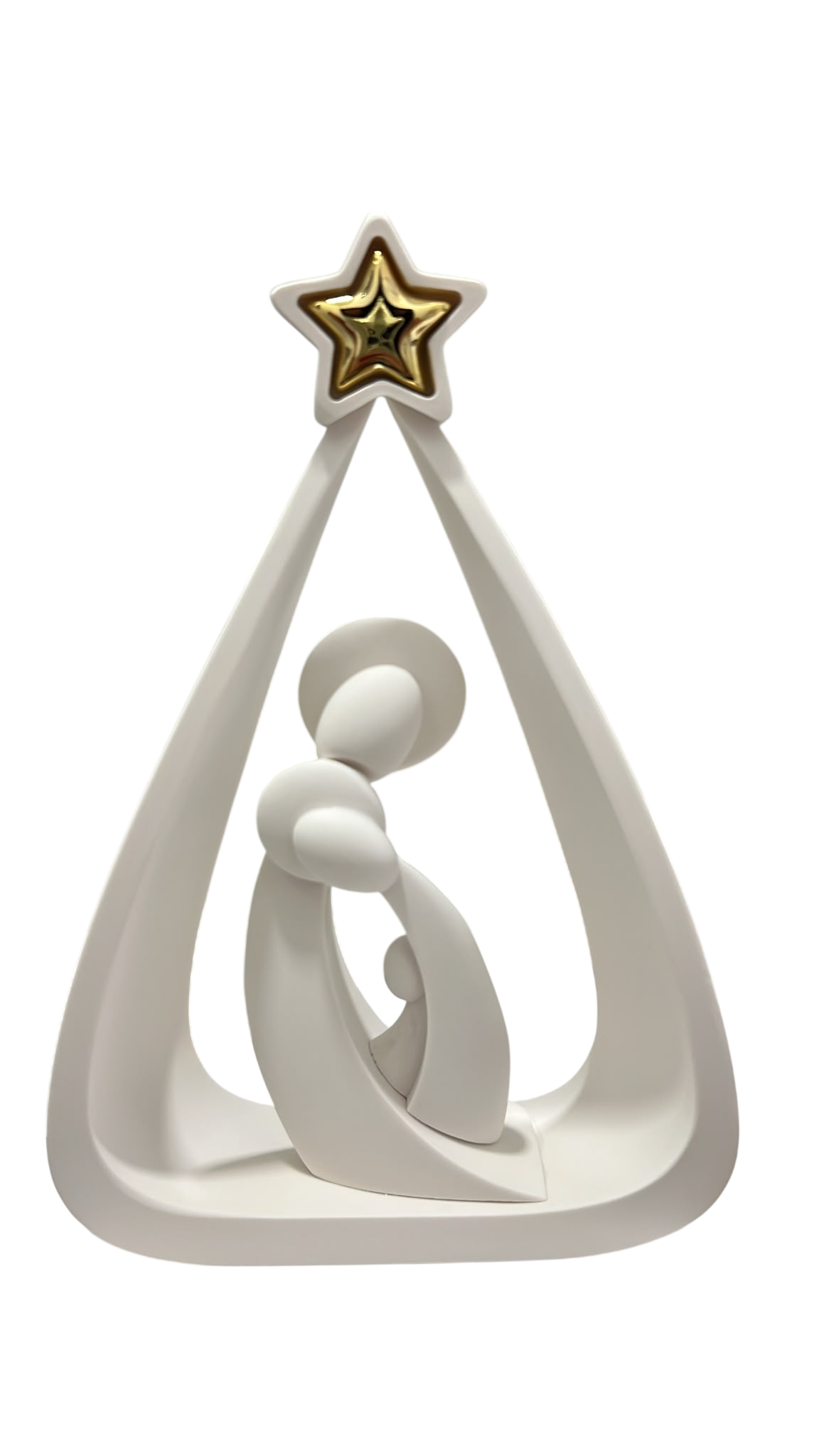 Presépio Sagrada Familia 17cm PVD Prateado Branco