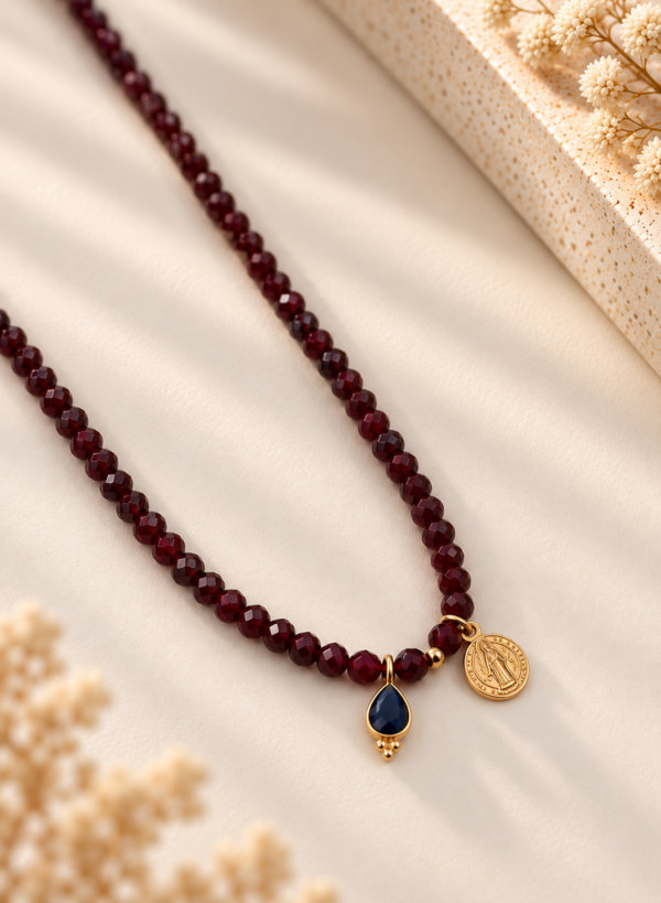 Pulseira / Colar Pedras Naturais Prata