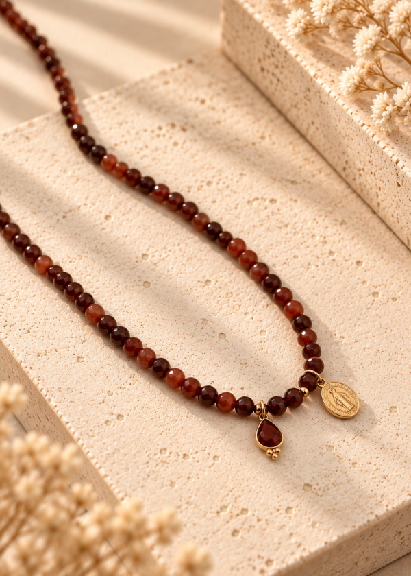 Pulseira / Colar Pedras Naturais Prata