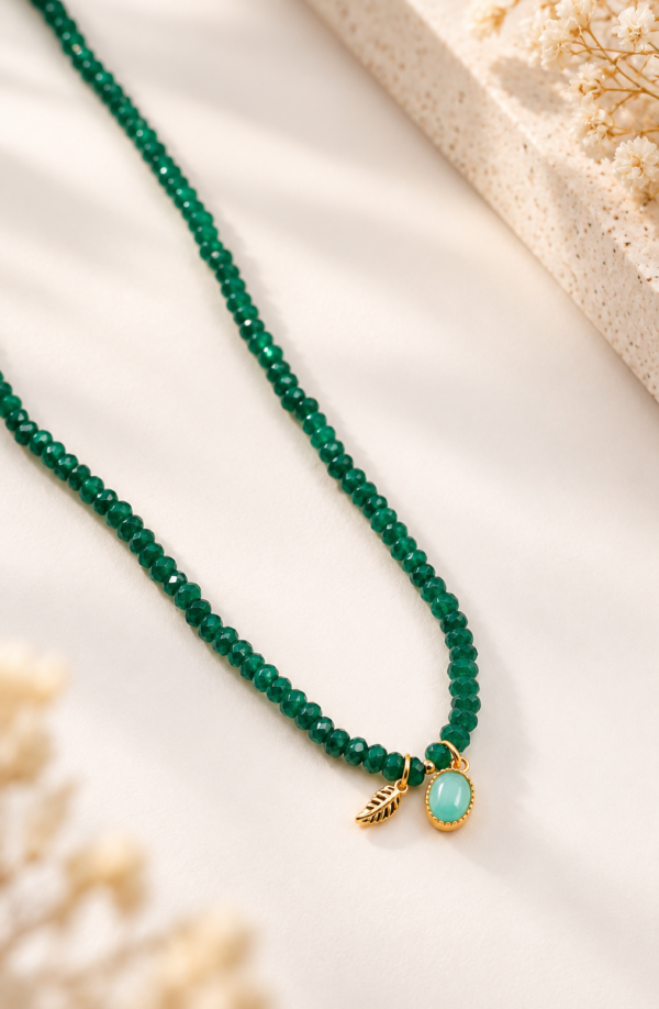 Pulseira/ Colar Pedras Naturais Prata