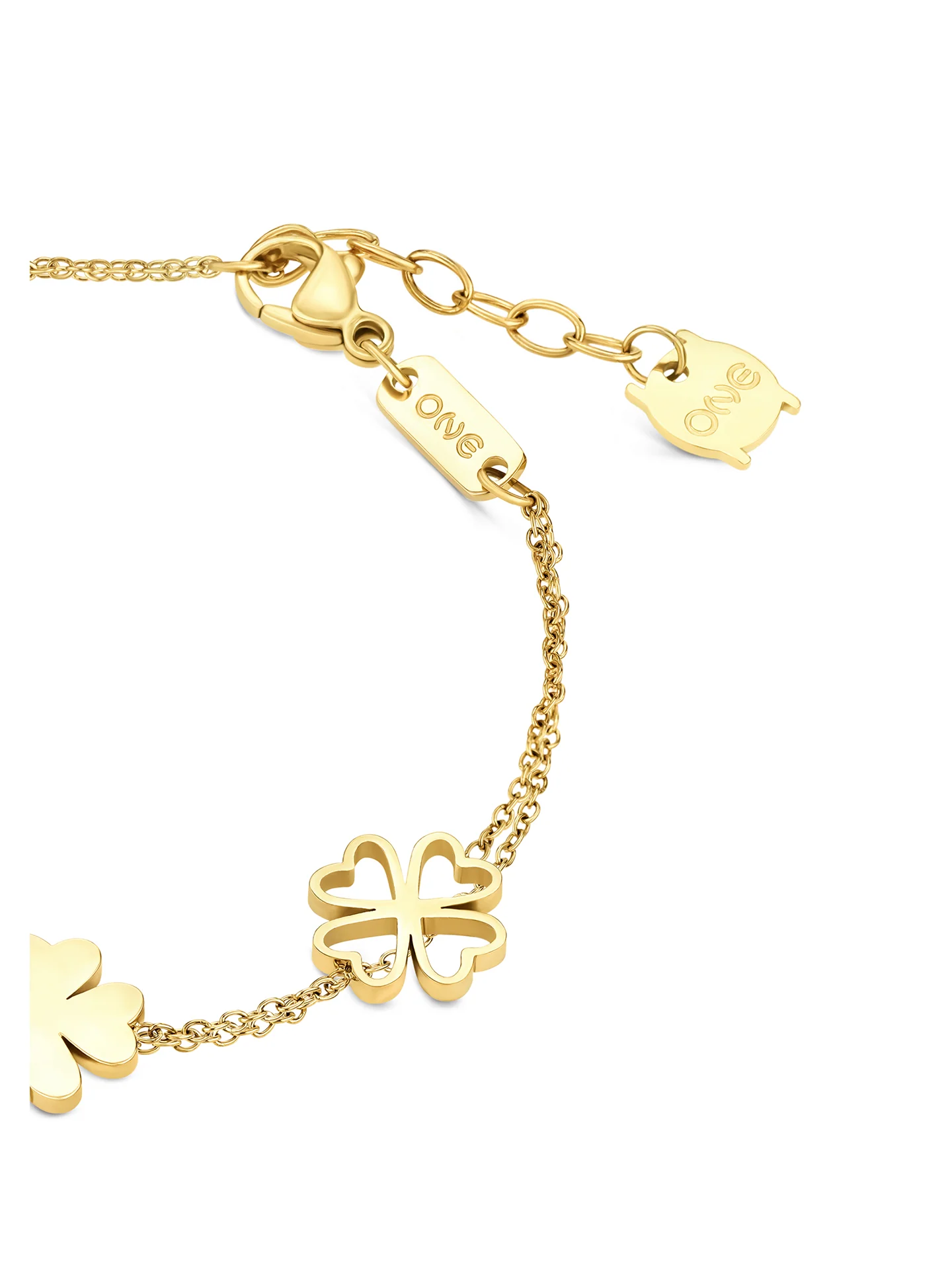 Pulseira OJLFB07G AçoOne Lucky Flower Double Gold..