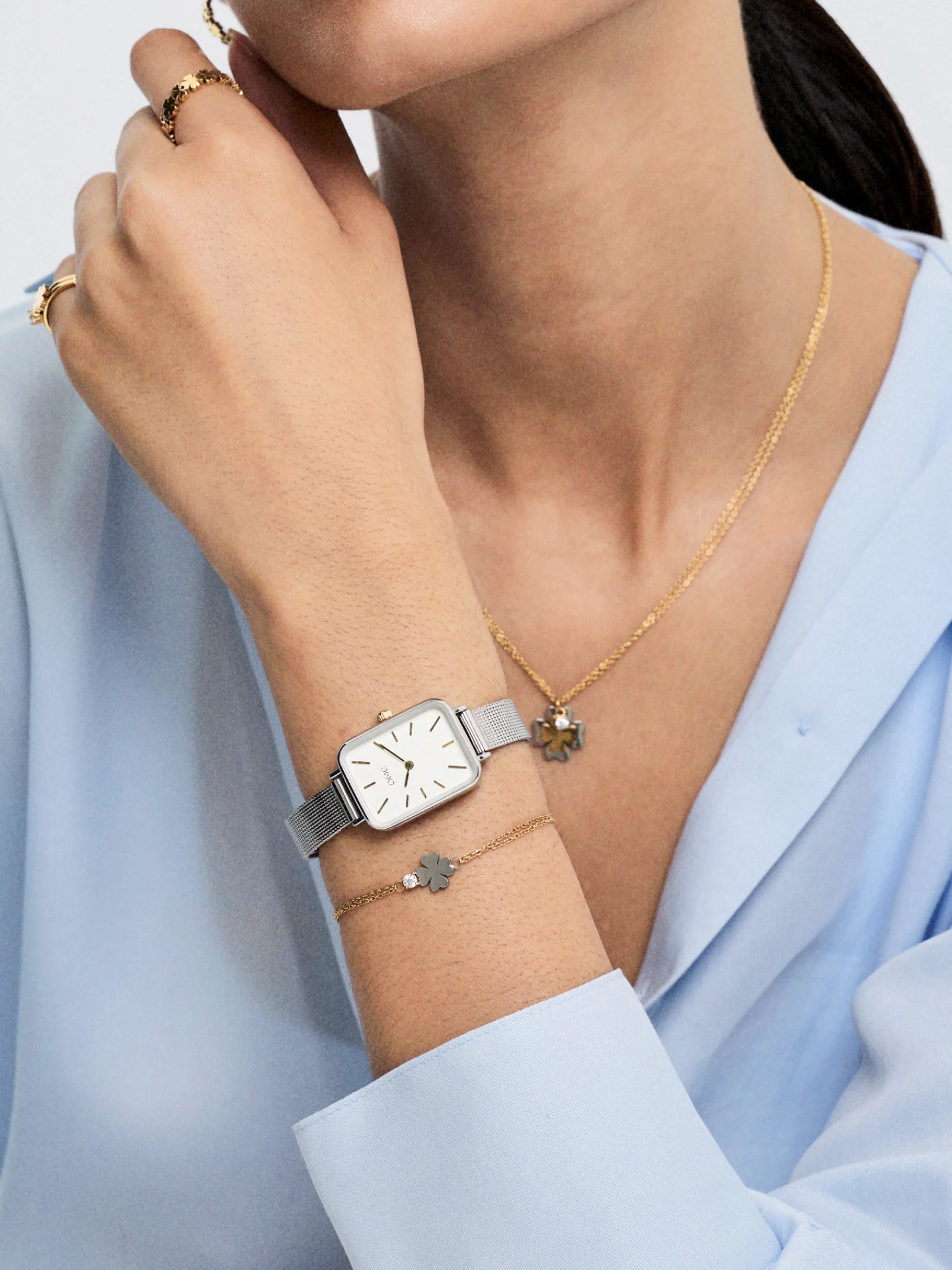 Pulseira One Lucky Flower Crystal Gold.