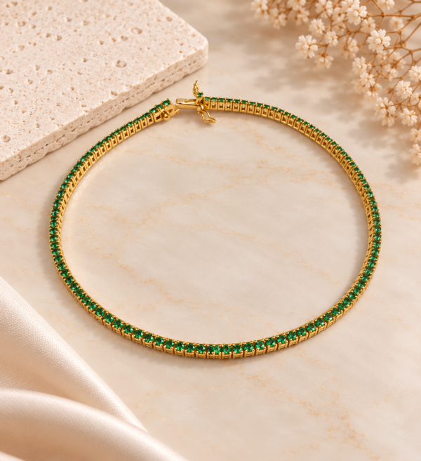 Pulseira Riviera Esmeraldas Ouro 19,2Kt