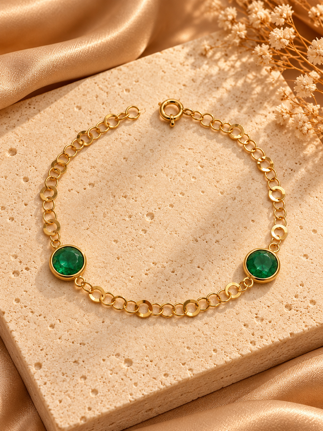 Pulseira Pedras Ouro 19,2Kt