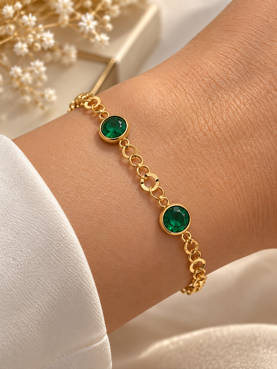 Pulseira Pedras Ouro 19,2Kt1