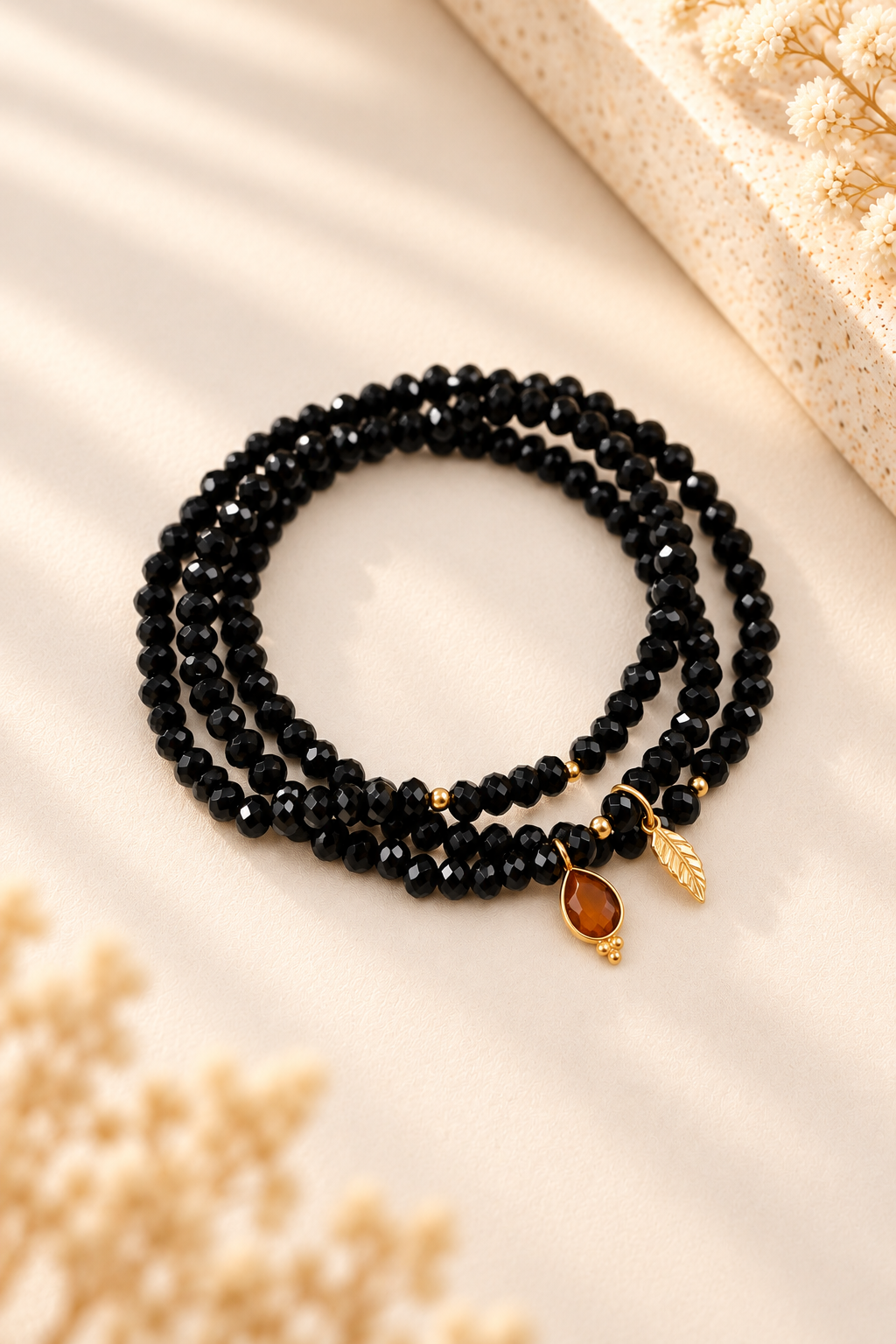 Pulseira Pedras Pretas