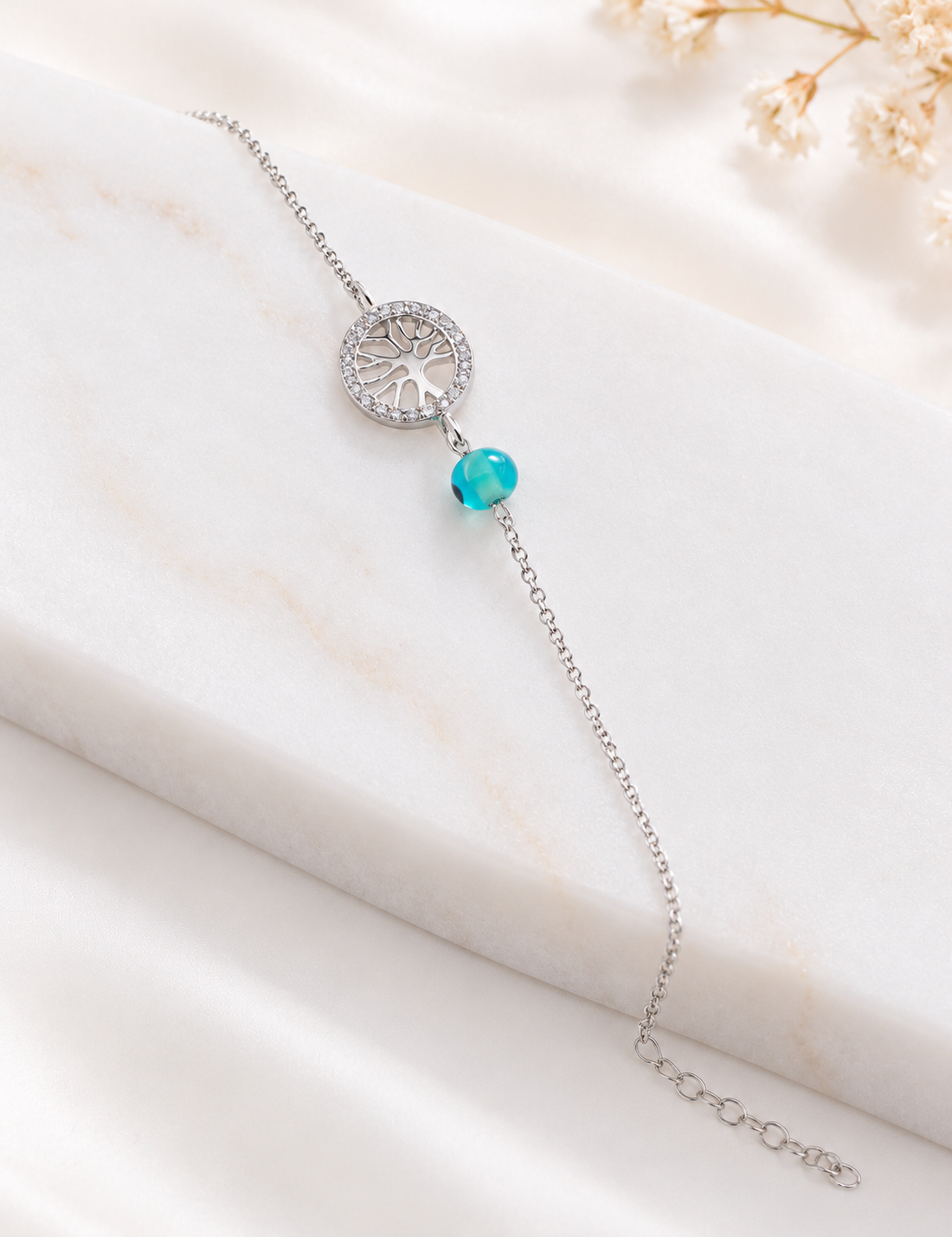 Pulseira Prata 925 Olho + Arvore da Vida + Zircónias
