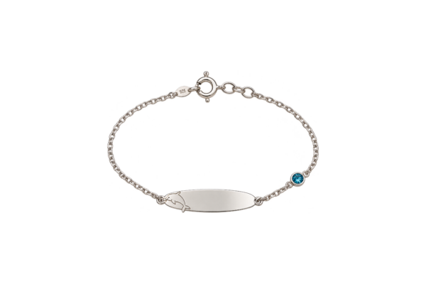 Pulseira Personalizável Golfinho Prata