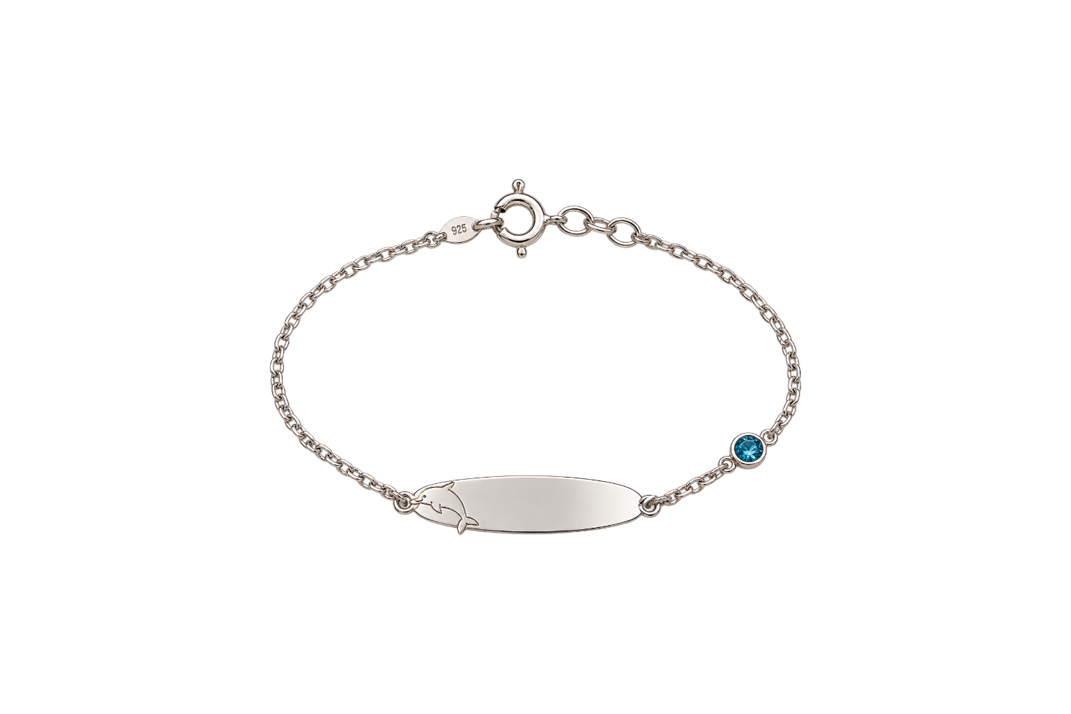 Pulseira Prata925 Chapa Golfinho 1Zirconia