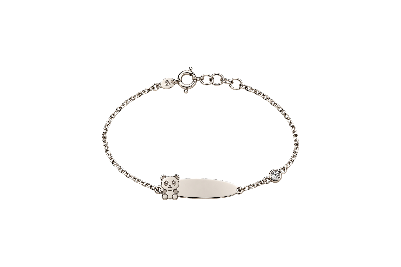 Pulseira Prata925 Chapa Panda 1Zirconia