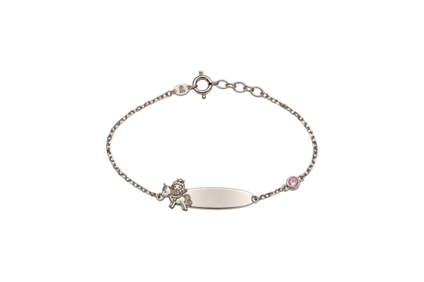 Pulseira Personalizável Unicórnio Prata