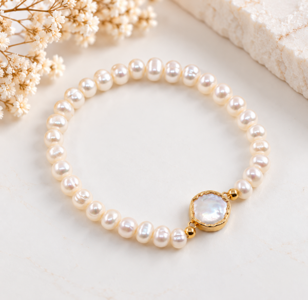 Pulseira Pérola Madrepérola Prata