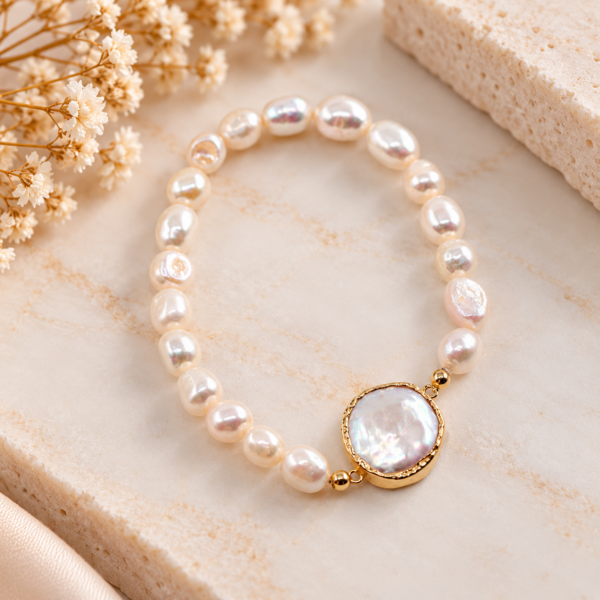 Pulseira Pérola Madrepérola Prata