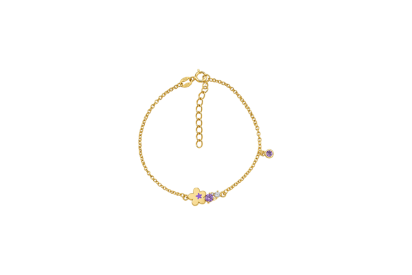 Pulseira Flor Esmalte Prata Lollipop
