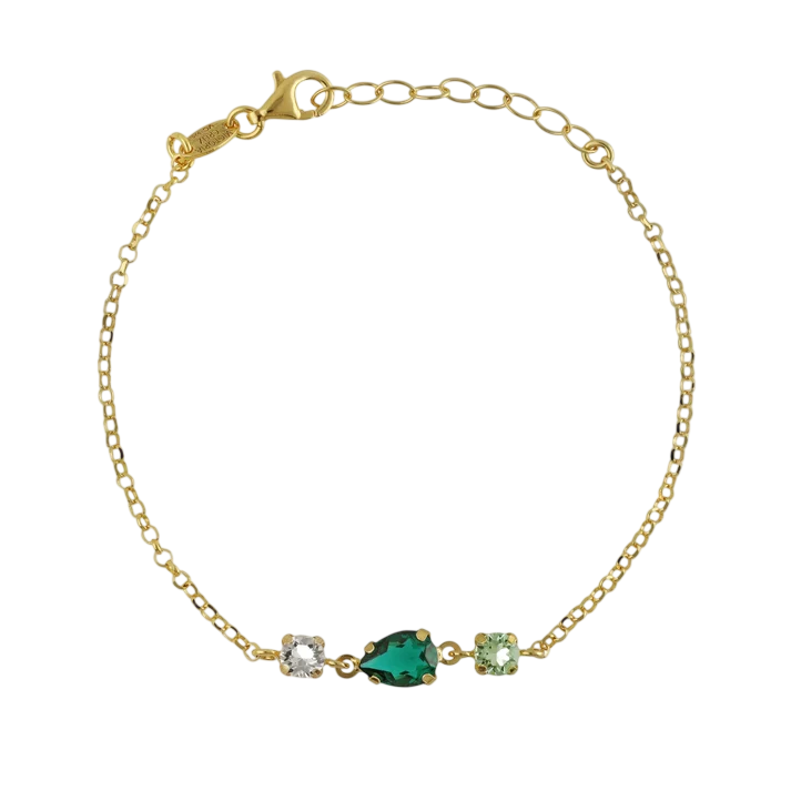Pulseira PrataDourada925 V.Cruz Centro 3Swarovski