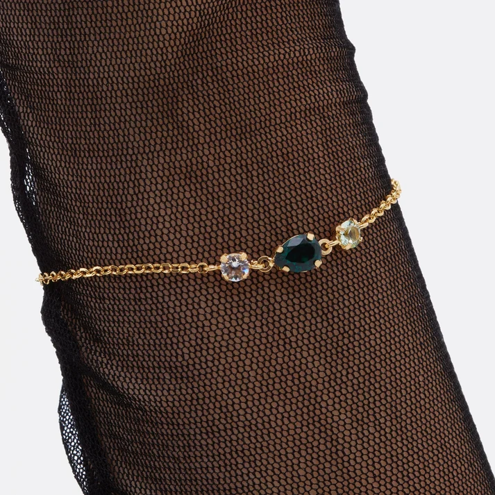 Pulseira PrataDourada925 V.Cruz Centro 3Swarovski..