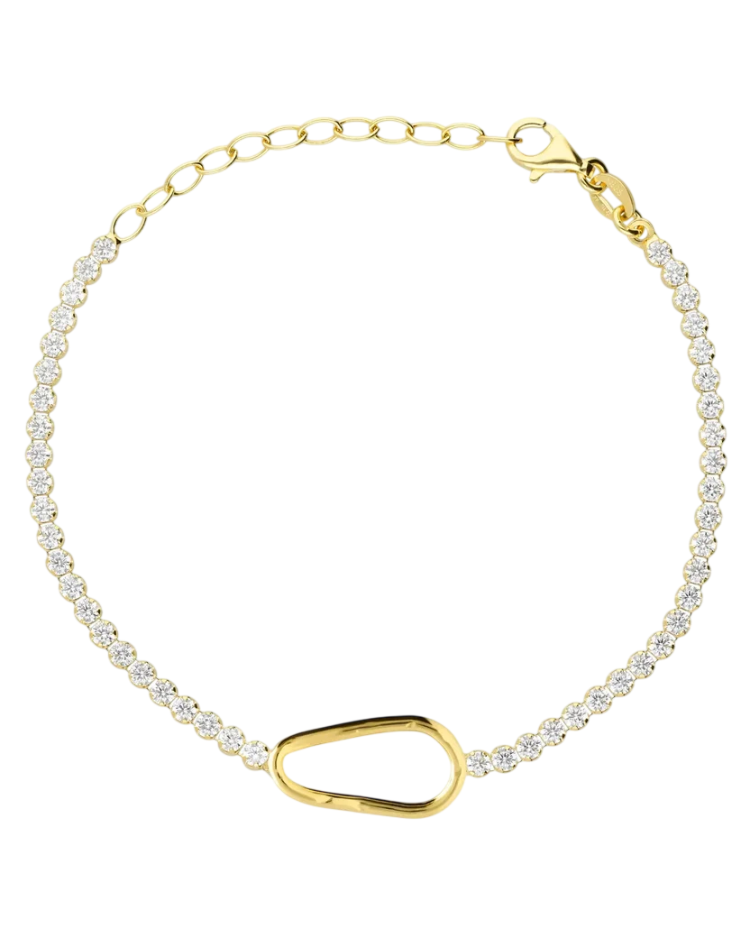 Pulseira PrataDourada925 V.Cruz Cristais Swarovski Fade