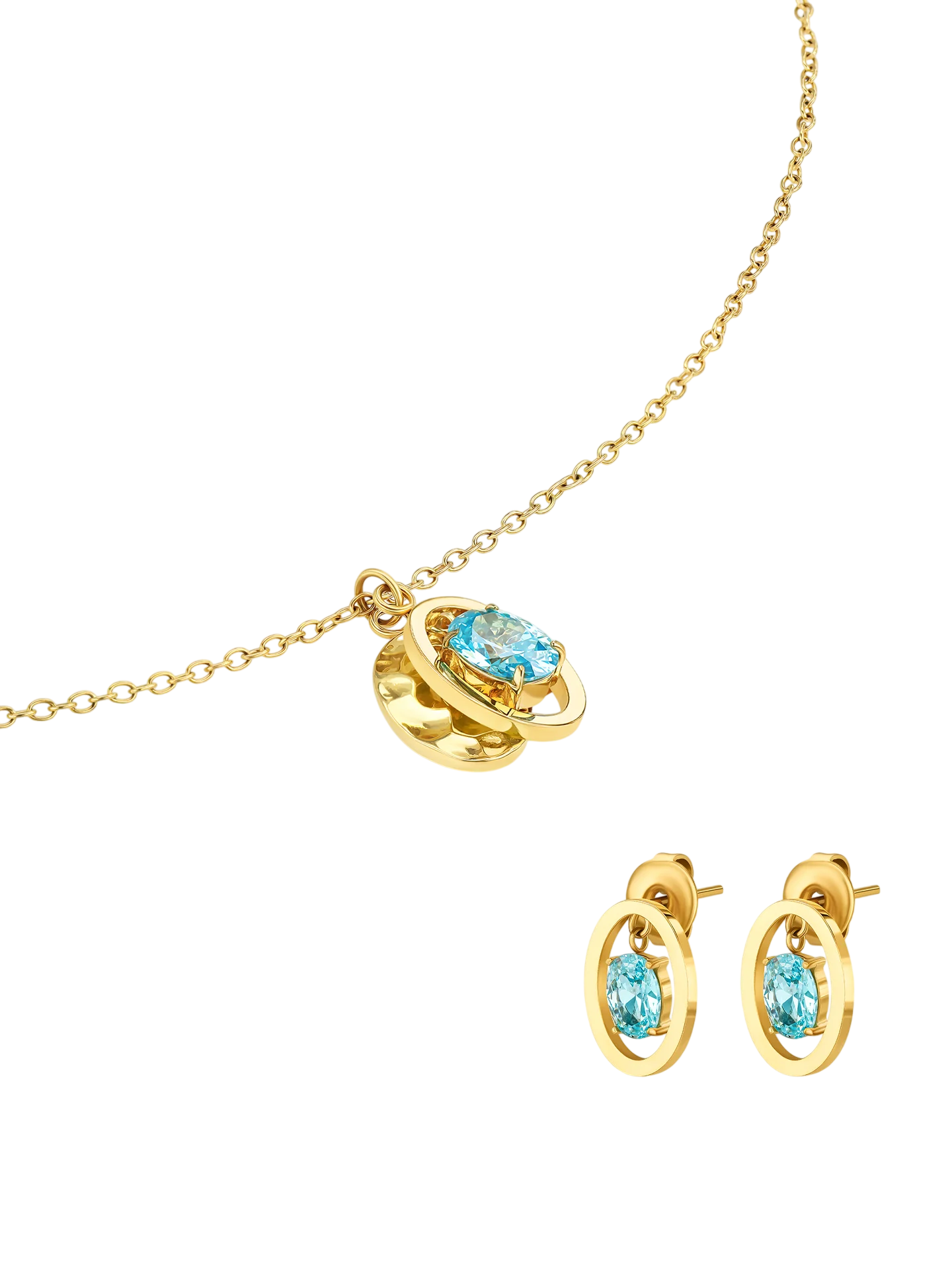 Set OJSET24G12 Colar&Brincos Aço ONE Birthstone December