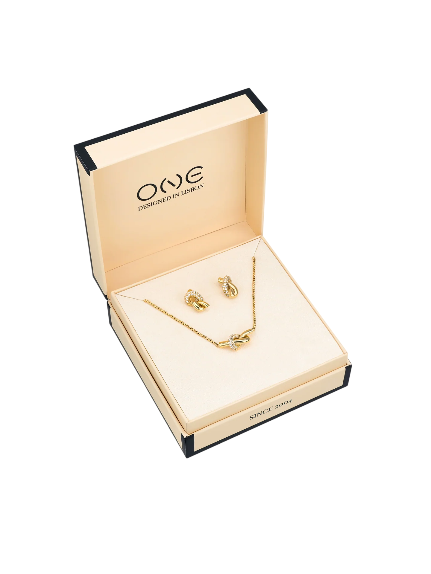 Set OJSET29G Colar e Brincos One Senhora Knot Crystal Gold4